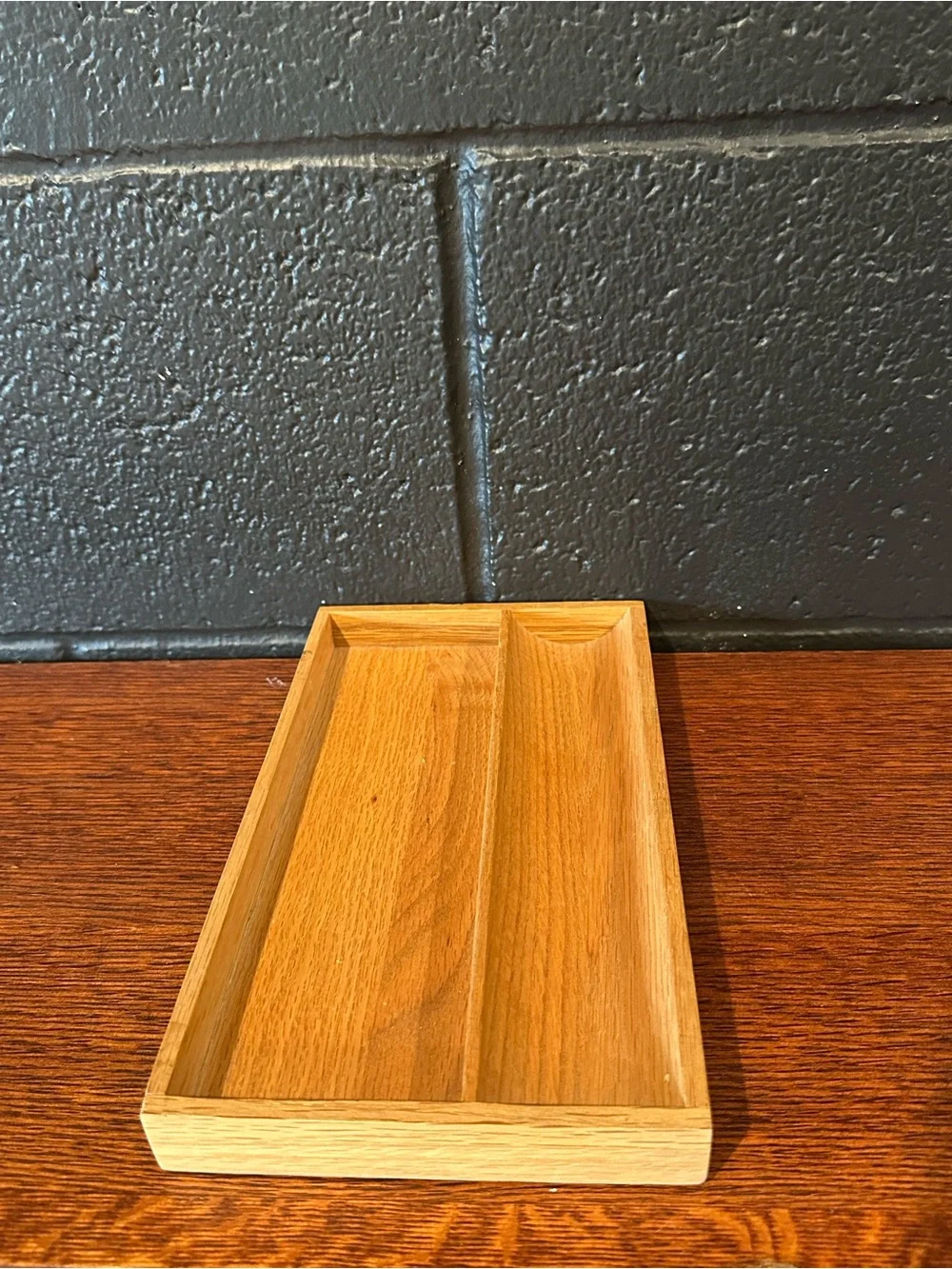 Wooden Desk Organizer Tray in Natural Oak